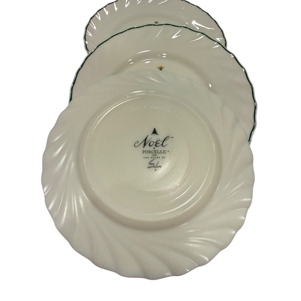 Noel Porcelle The House Of Salem 7.5" Plate Christmas Tree Holiday Set Of 3 - Picture 3 of 6